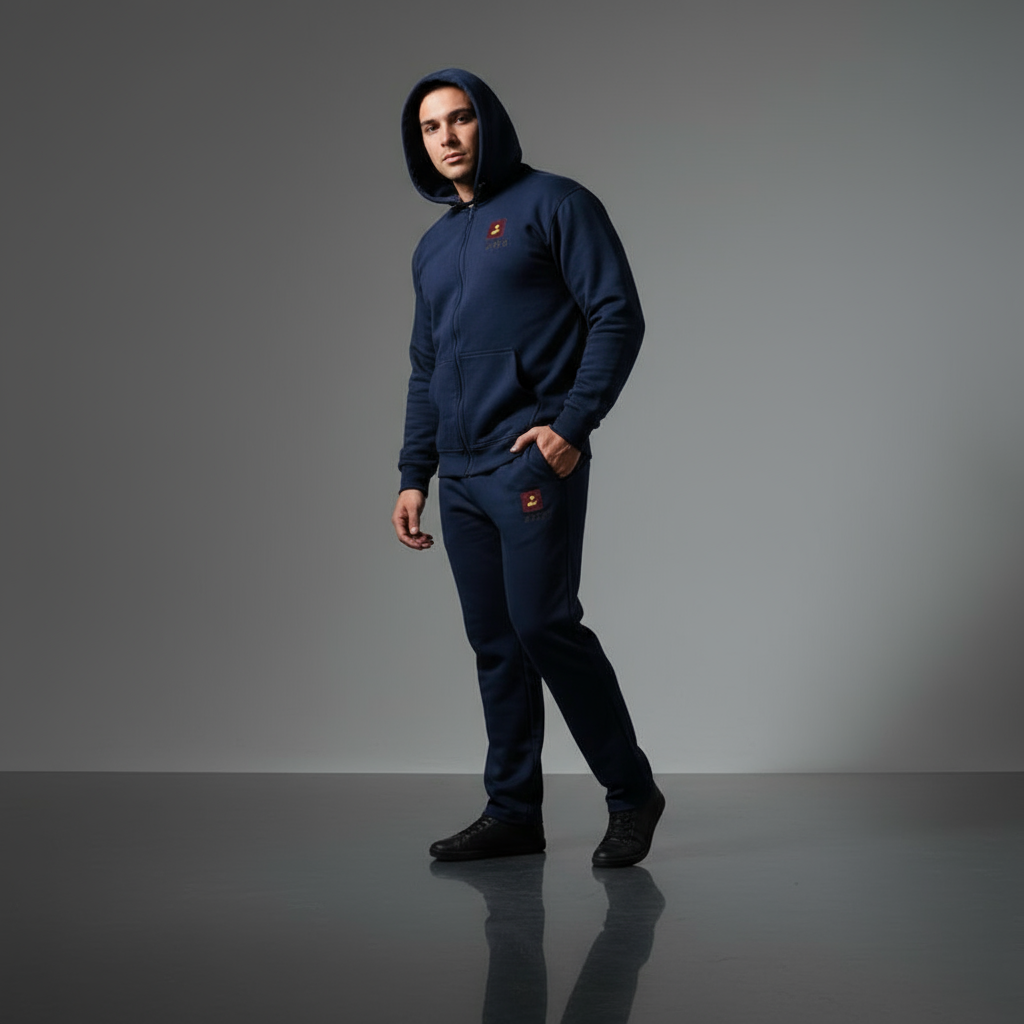 ZNWA Tuta Completa Premium in Felpa con Cappuccio e Zip – 85% Cotone, 15% Poliestere