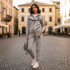 ZNWA Tuta Completa Premium in Felpa con Cappuccio e Zip – 85% Cotone, 15% Poliestere